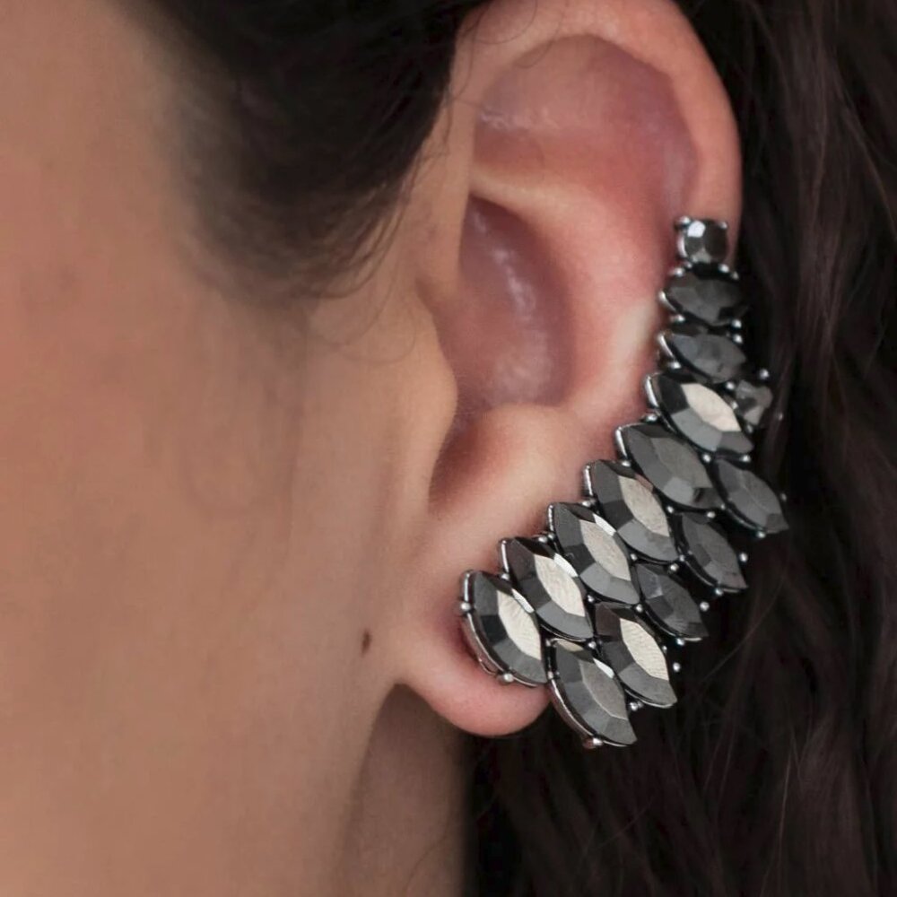 Paparazzi Jewelry - Explosive Elegance - Silver Crawler Earrings - Vintage